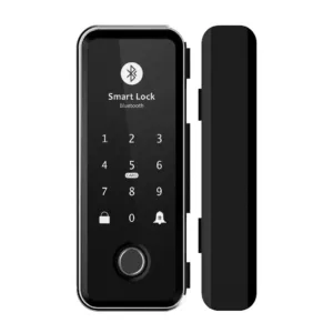 Khóa vân tay EITsmart cửa kính cường lực ESL-K966, khóa cửa thông minh tích hợp sinh trắc học, thiết kế hiện đại.