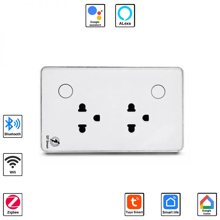 Ổ cắm thông minh EIT Smart 10A kết nối WiFi và Zigbee điều khiển từ xa EOL2303
