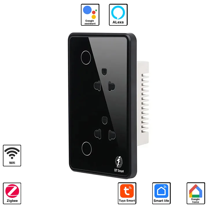 Ổ cắm thông minh EITsmart EOL2201 kết nối WiFi/Zigbee 10A viền PC