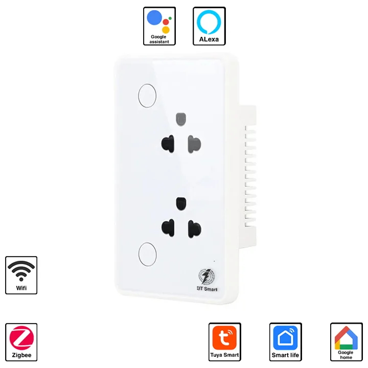 Ổ cắm thông minh EITsmart EOL2201 kết nối WiFi/Zigbee 10A viền PC