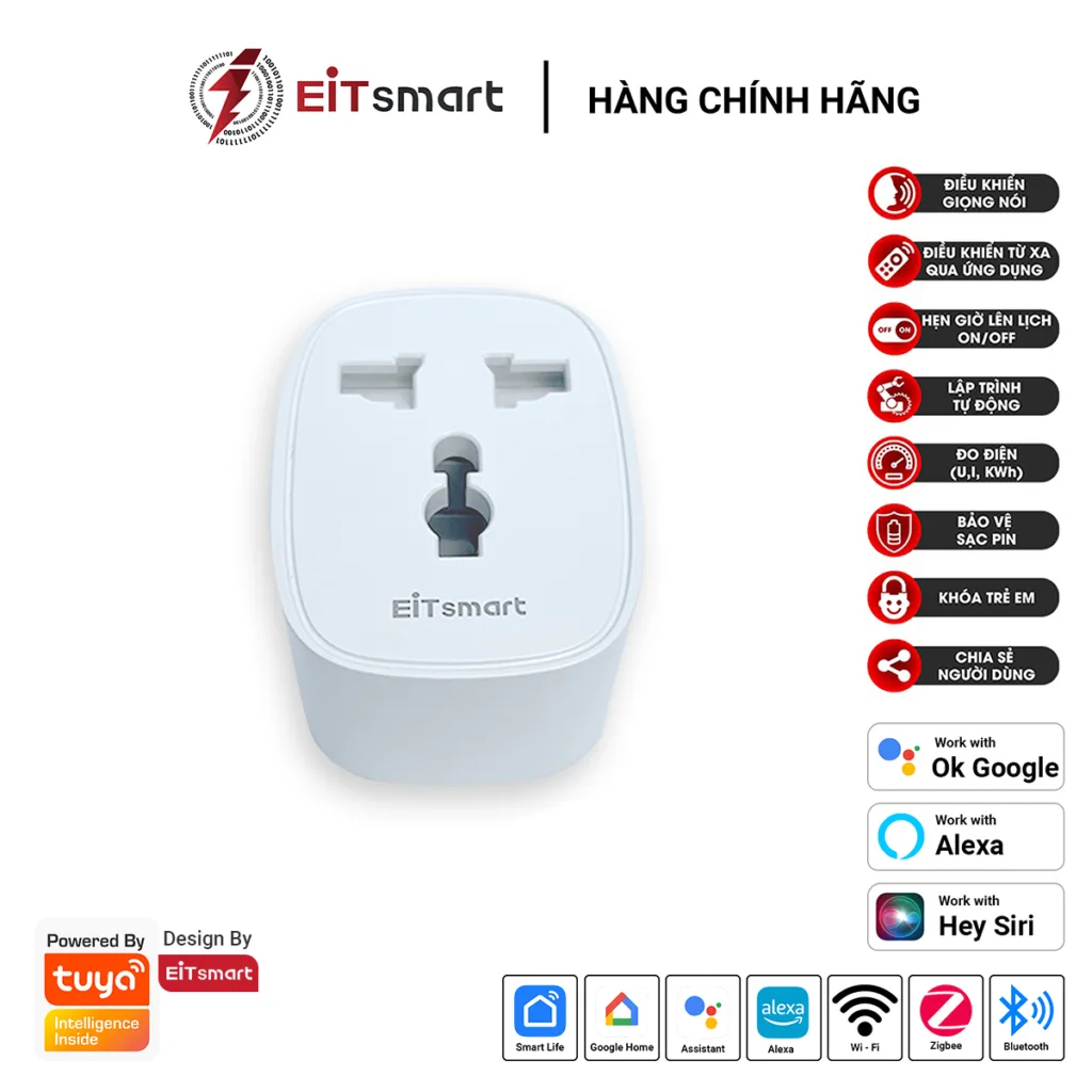 Ổ cắm thông minh Zigbee EITsmart đo điện 16A Universal EOL21W16