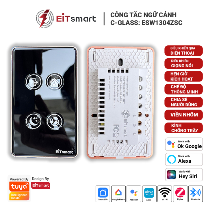 Công tắc ngữ cảnh thông minh EITsmart Kính lõm Chống trầy - Hình ảnh 2