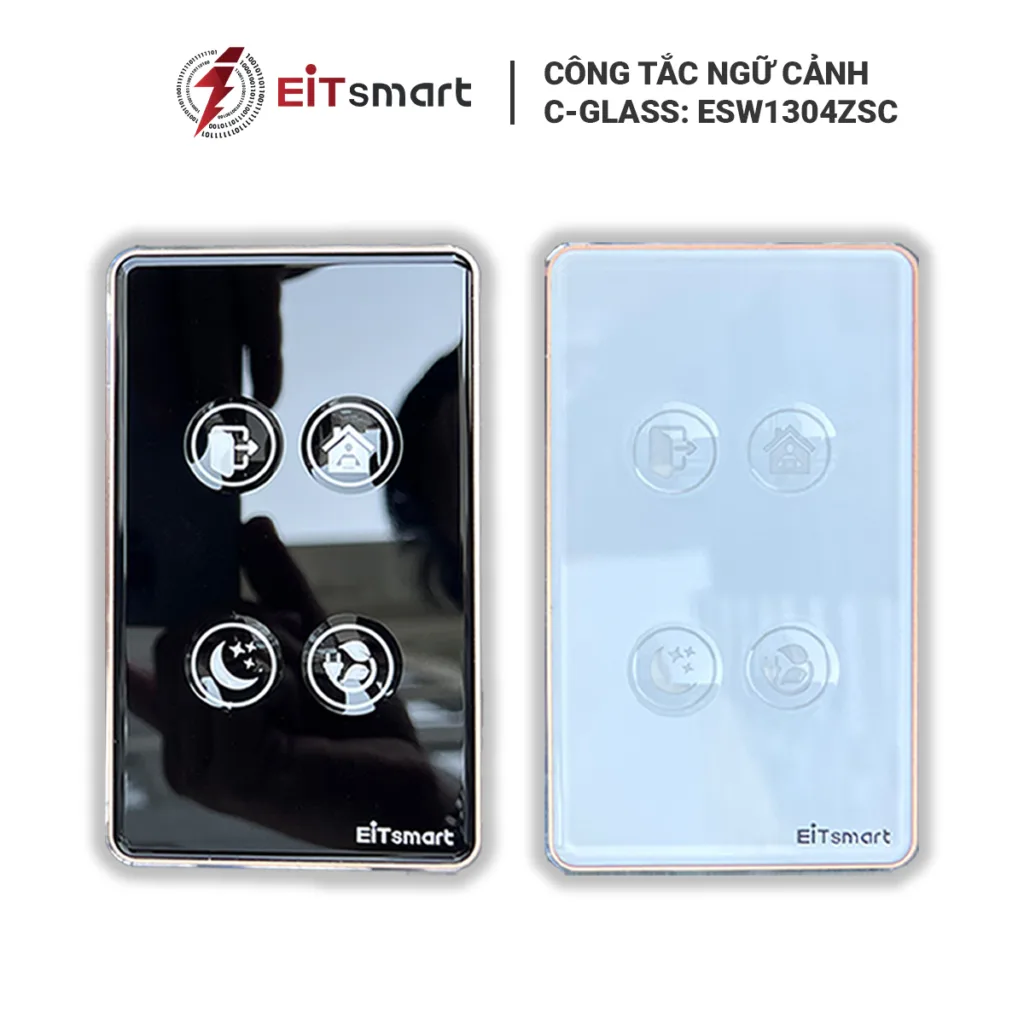 Công tắc ngữ cảnh cảm ứng thông minh Zigbee 4 nút ngữ cảnh cao cấp, điều khiển từ xa qua điện thoại, mặt kính lõm cường lực chống trầy, viền nhôm - Hình 5