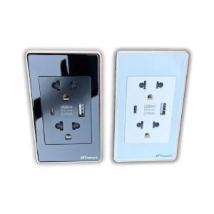 Ổ cắm điện đôi âm tường có cổng USB Type C EOL2703, mặt kính cường lực chống trầy, viền nhôm - Hình 19