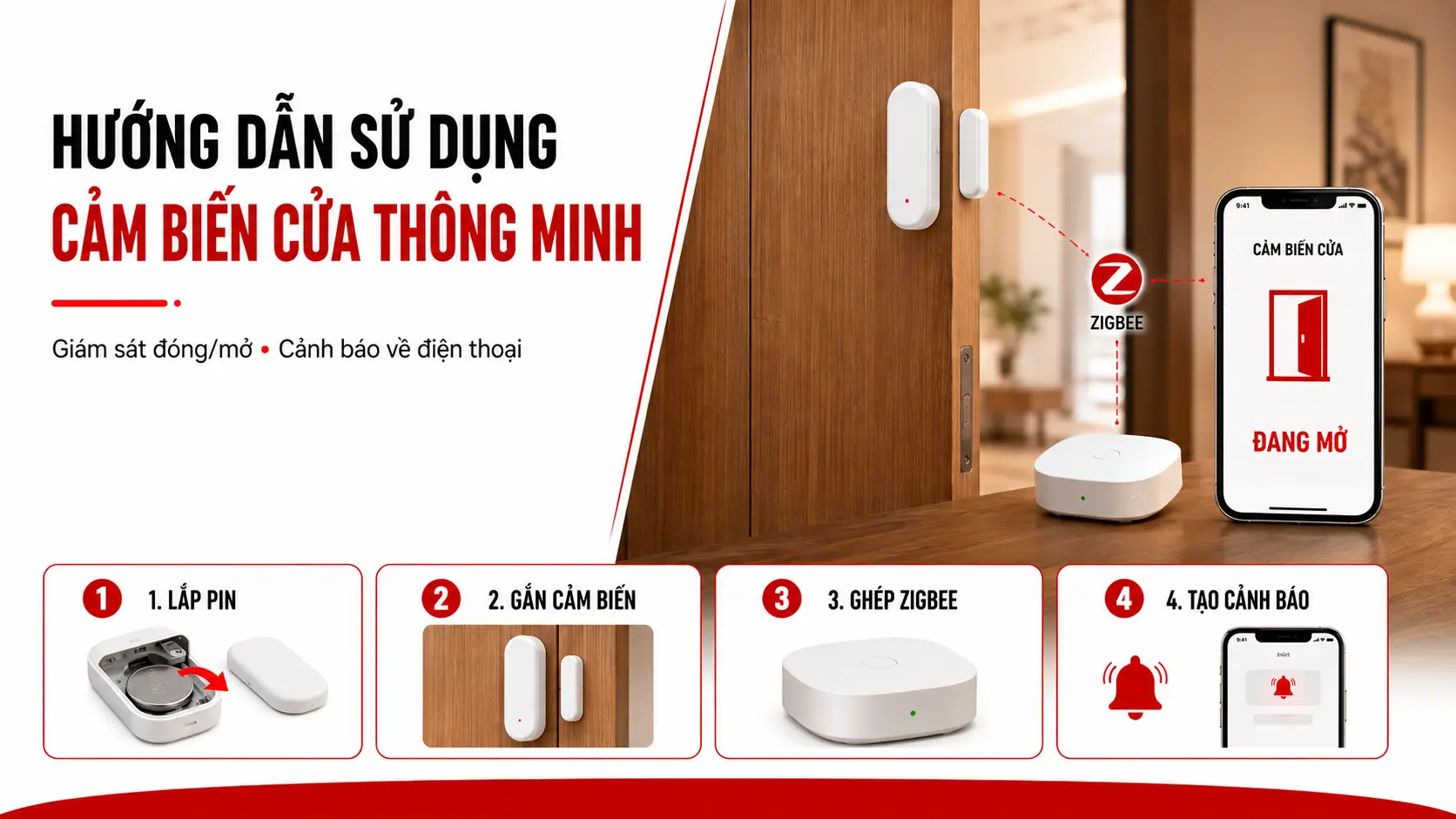Hướng dẫn sử dụng cảm biến cửa thông minh