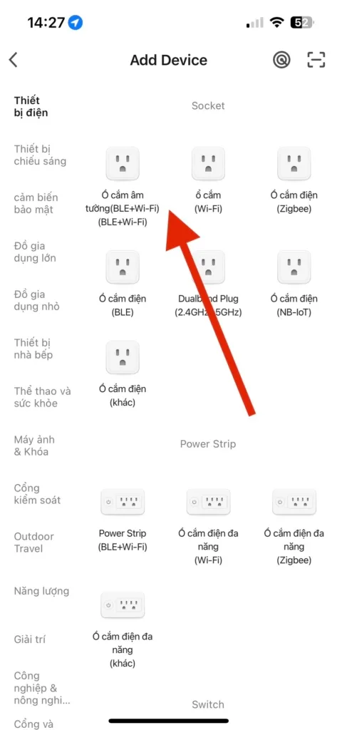 Hướng dẫn kết nối ổ cắm vào app smart life
