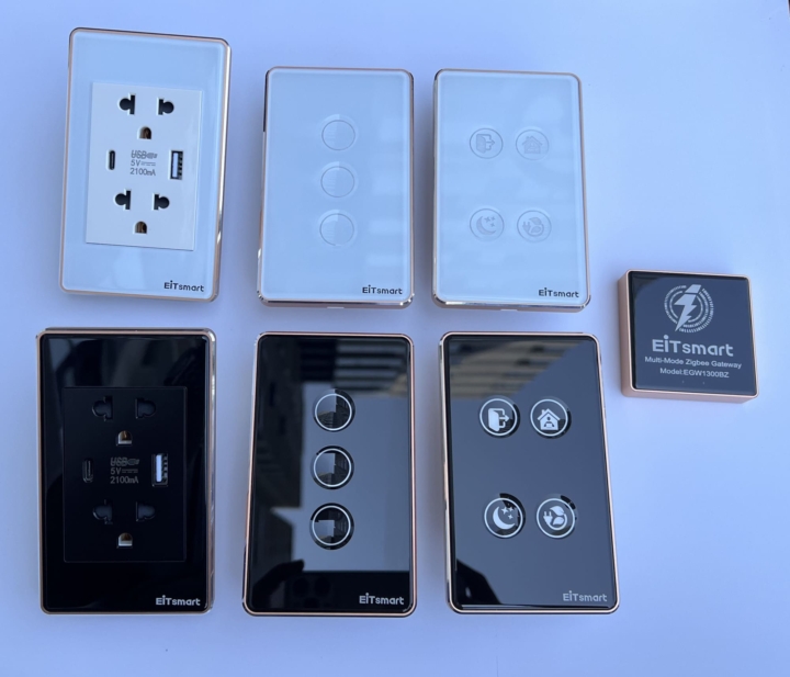 Ổ cắm đôi 3 chấu EITsmart Mặt kính chống trầy Viền nhôm - Hình ảnh 9
