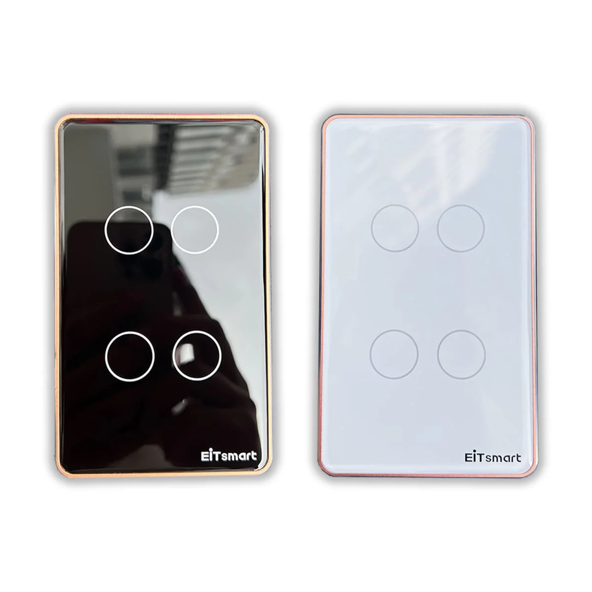 Công tắc cảm ứng thông minh wifi 4 nút F-Glass EITsmart, điều khiển từ xa qua điện thoại, mặt kính cường lực chống trầy, viền nhôm, chính hãng EITsmart - Hình 3