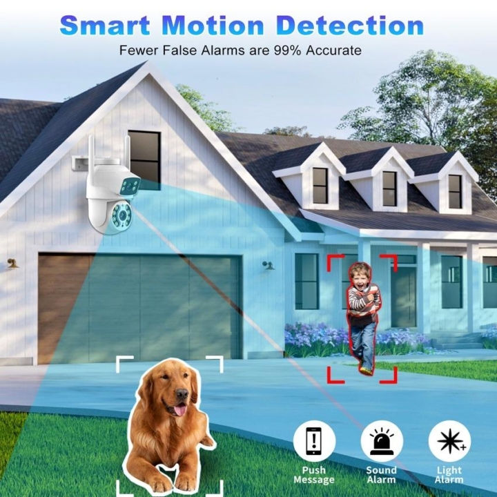 Camera thông minh WiFi PTZ 360/90 độ Full-HD 2 ống kính IP65 - Hình ảnh 3