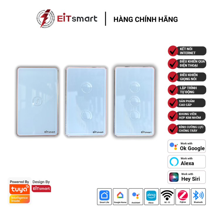 Công tắc thông minh 2 nút EITsmart Mặt kính lõm Chống trầy - Hình ảnh 6