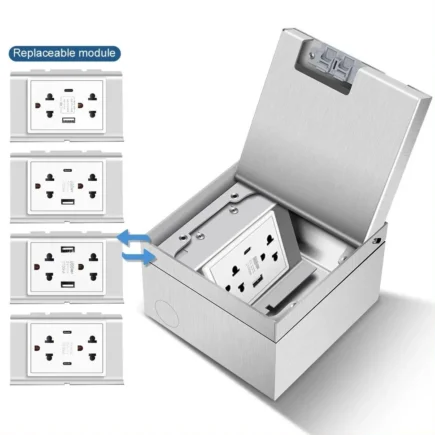 Ổ cắm âm sàn inox cao cấp có USB Type-C EITsmart EOL2902