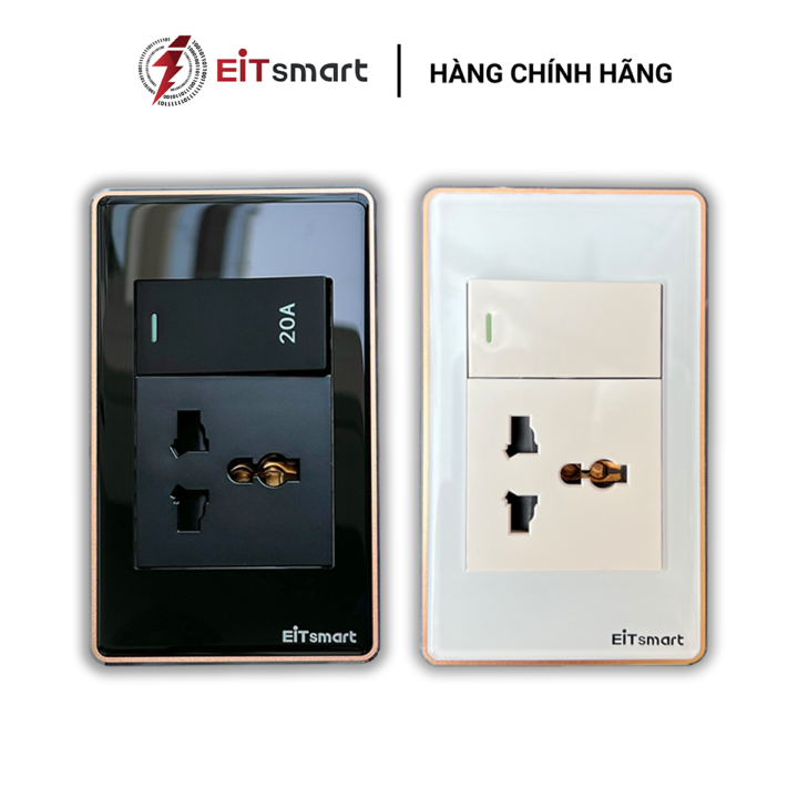 Ổ cắm tích hợp công tắc EITsmart Kính chống trầy Viền nhôm - Ảnh 7