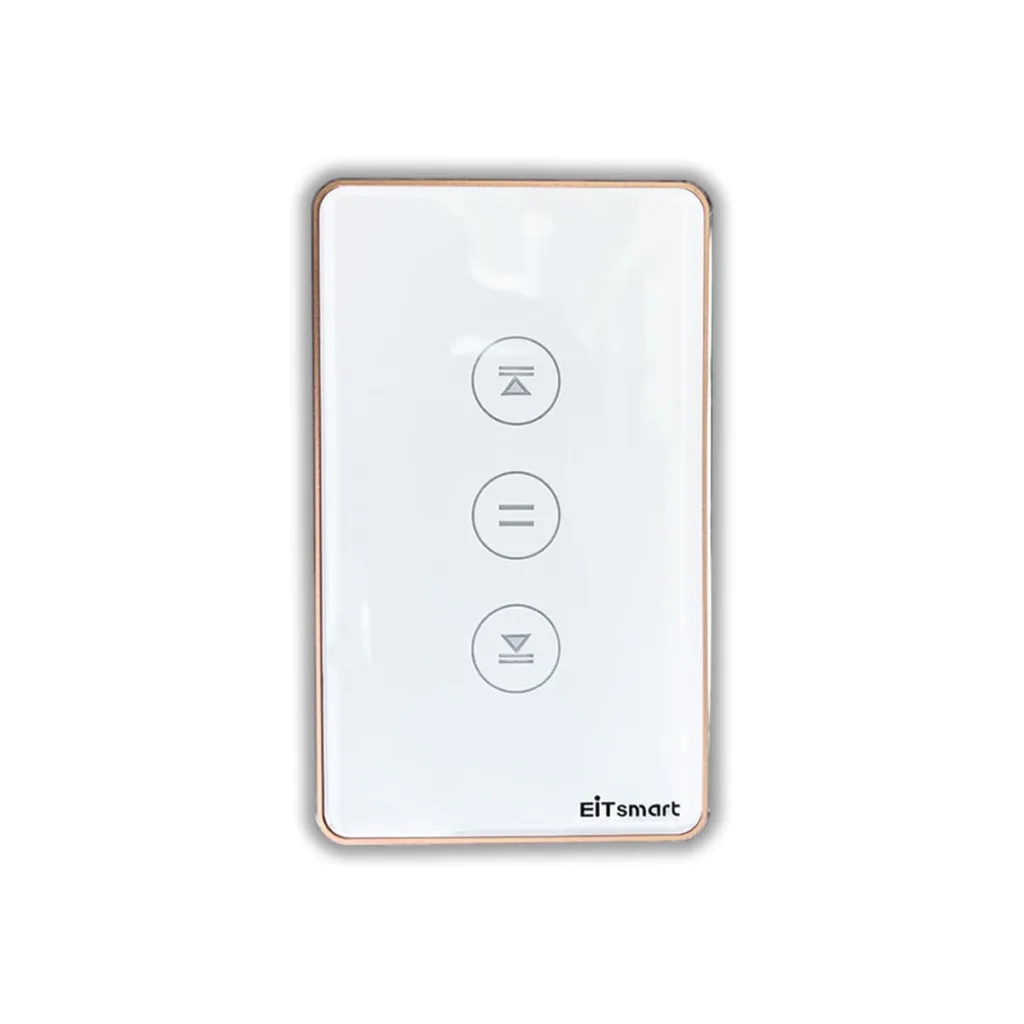 Công tắc cửa cuốn thông minh WiFi EITSmart ESW1213W kính cường lực viền nhôm