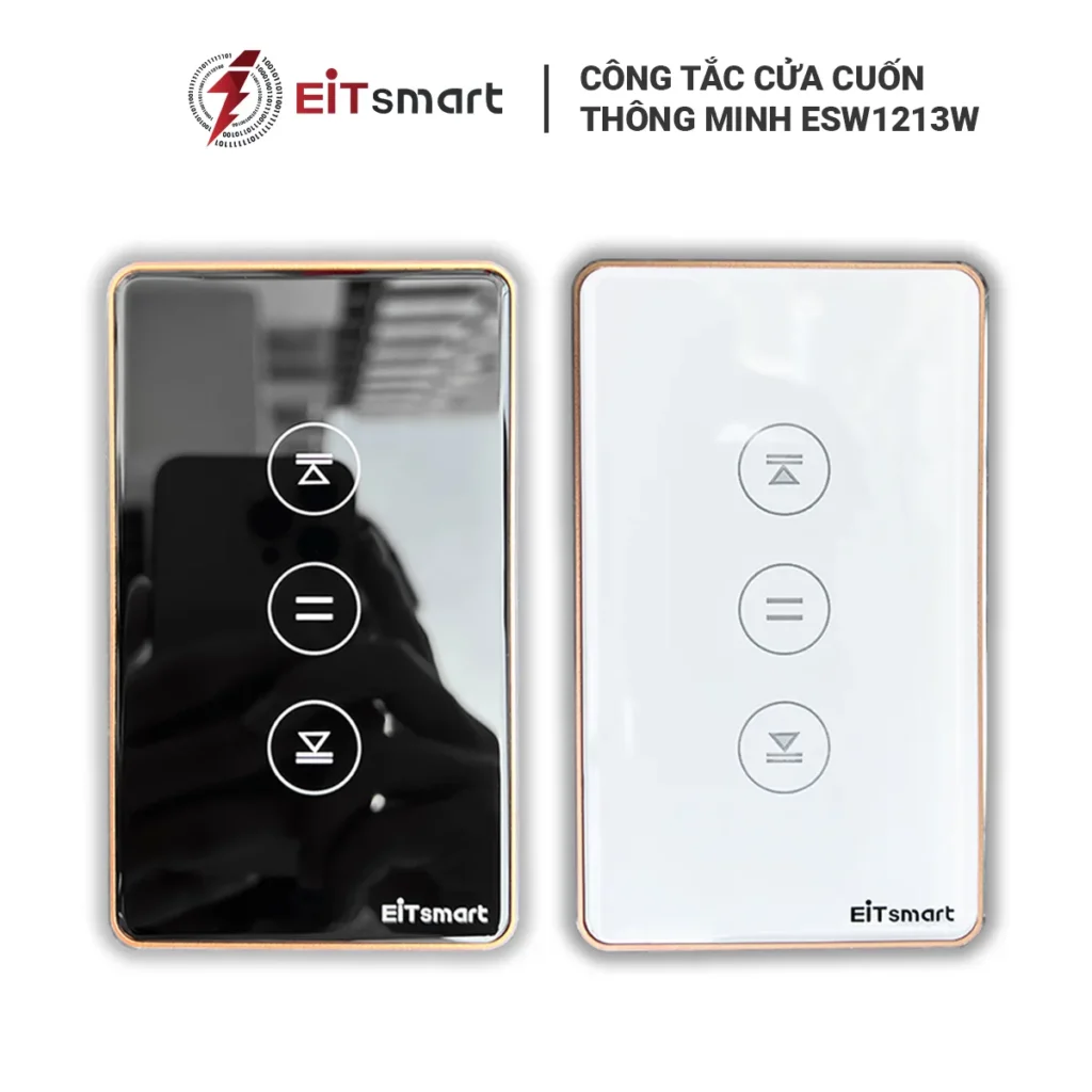 Công tắc cửa cuốn Bluetooth mặt kính viền nhôm