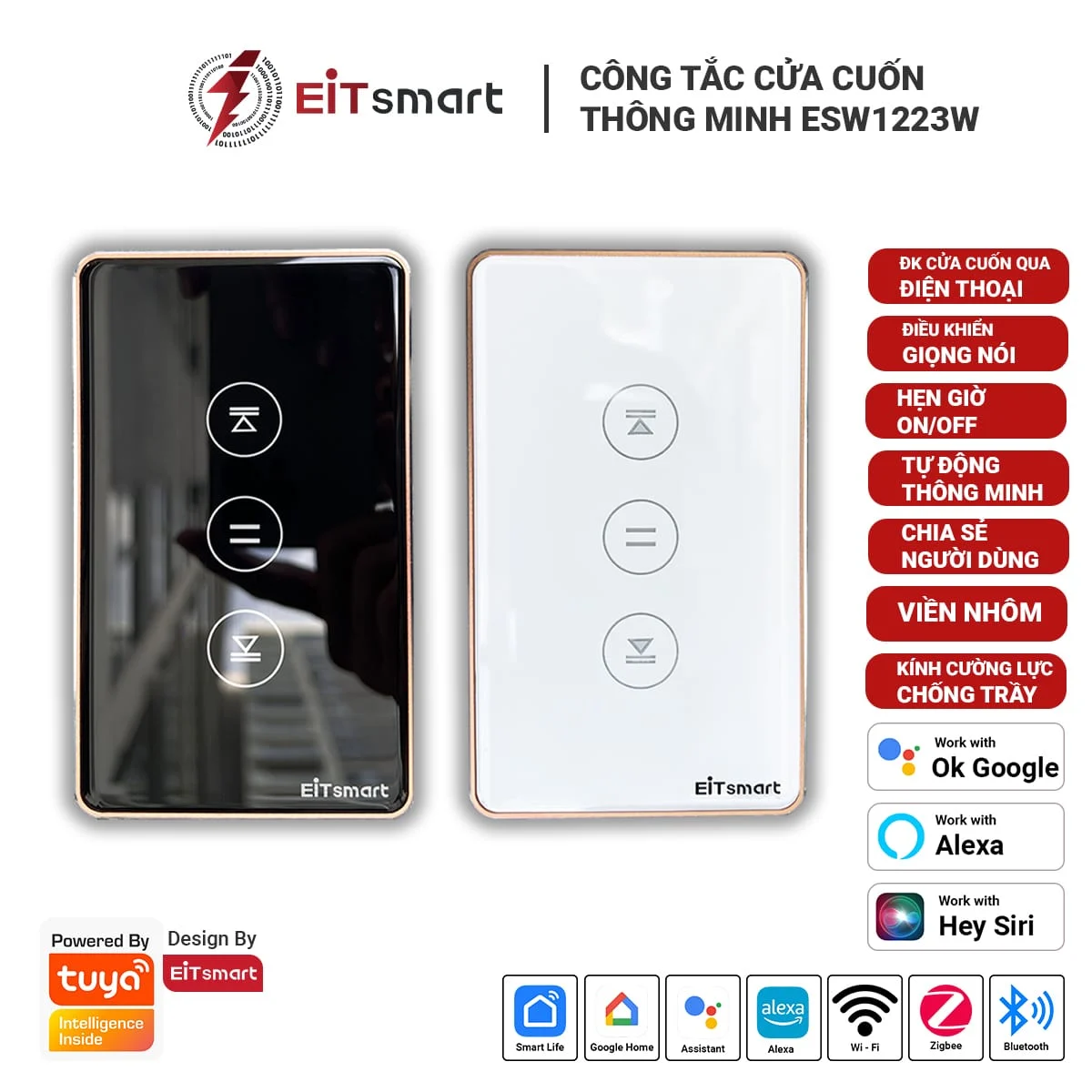 Công tắc cửa cuốn WiFi RF thông minh ESW1223W