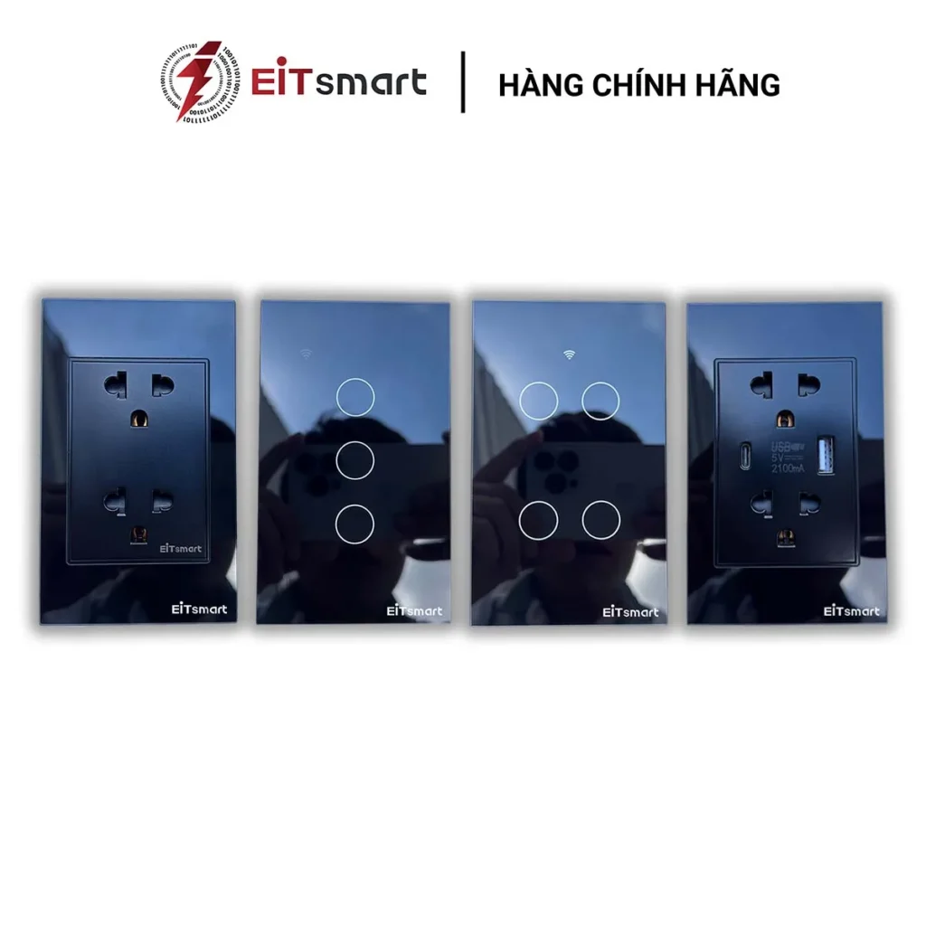 Combo công tắc ổ cắm full glass
