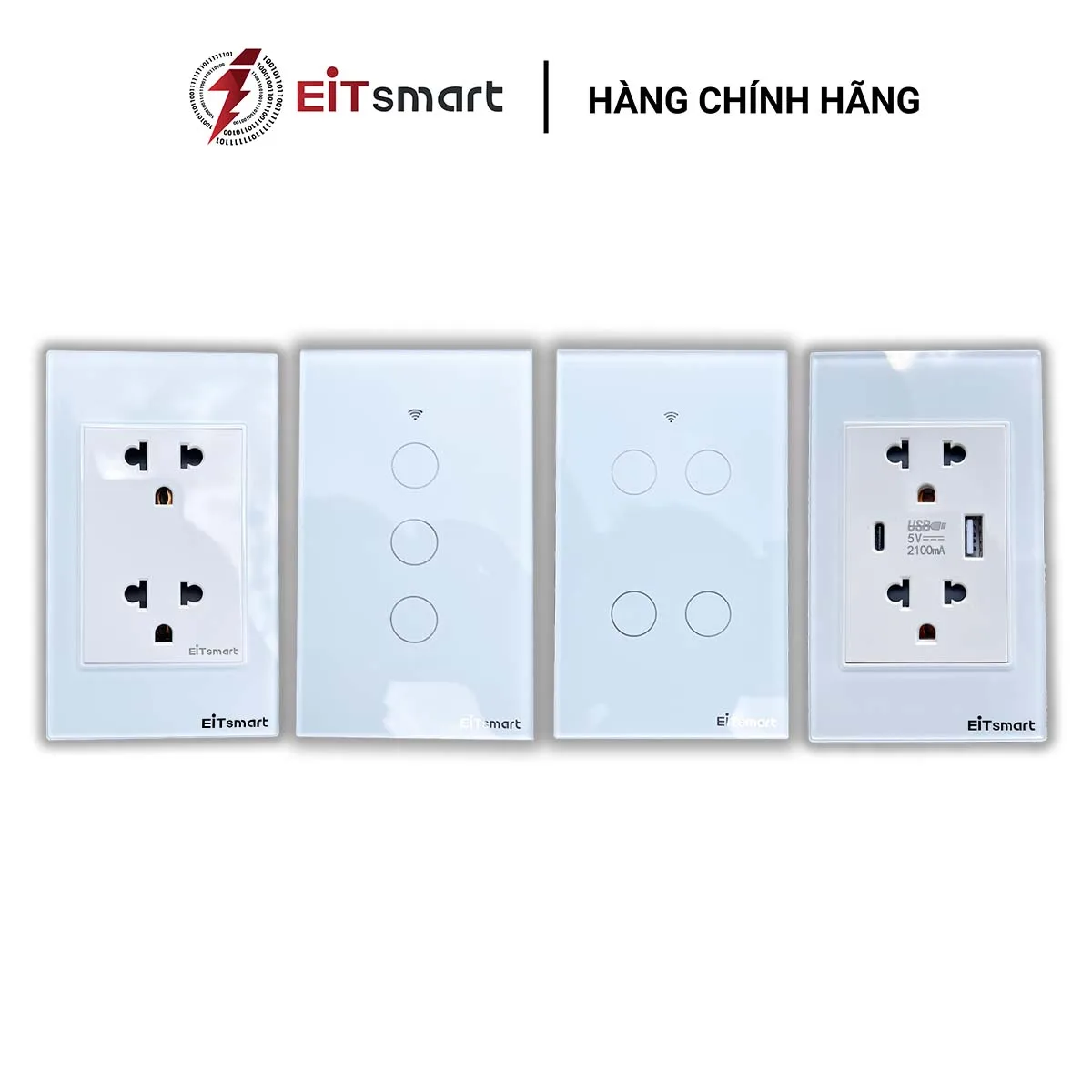 Combo công tắc ổ cắm full glass