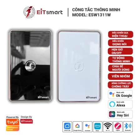 Công tắc cảm ứng thông minh wifi 1 nút công suất cao, điều khiển máy lạnh, bình nóng lạnh, máy nước nóng, thiết bị điện công suất cao, điều khiển từ xa qua điện thoại, mặt kính lõm cường lực chống trầy, viền nhôm - Hình 5