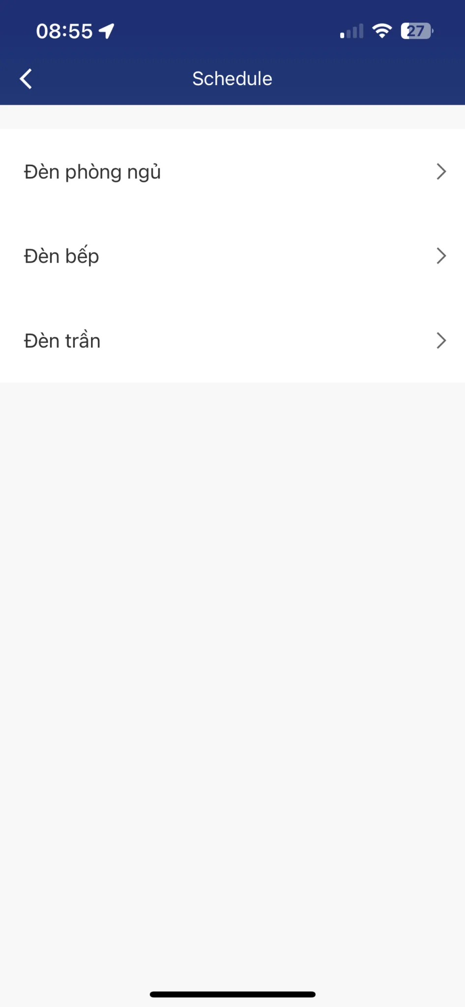 Giao diện điều khiển app Smartlife