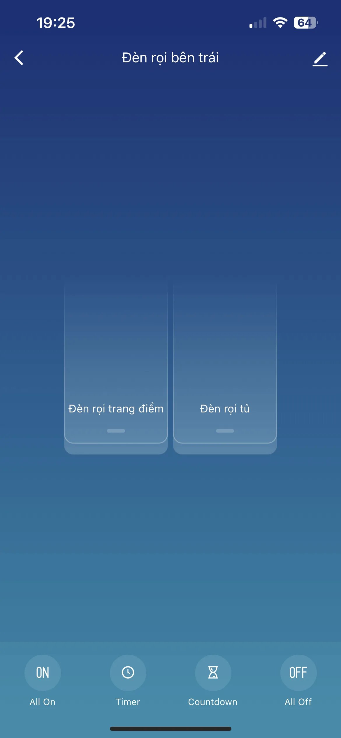 Giao diện điều khiển app Smartlife