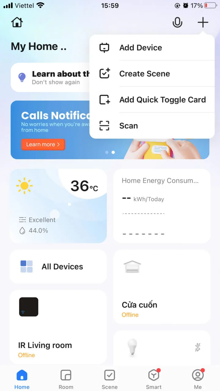 Giao diện app smartlife kết nối đèn spotlight