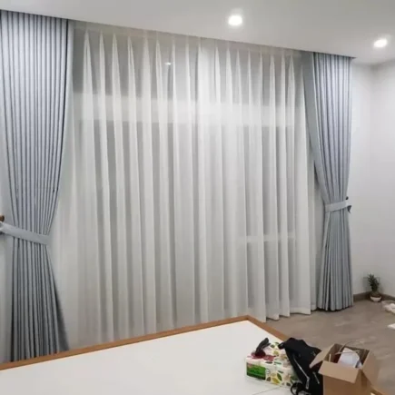 Thi công lắp đặt rèm điện thông minh, rèm cuốn, rèm vãi, điều khiển từ xa qua điện thoại, đóng mở rèm theo tỉ lệ mong muốn, điều khiển rèm bằng giọng nói - Hình 1