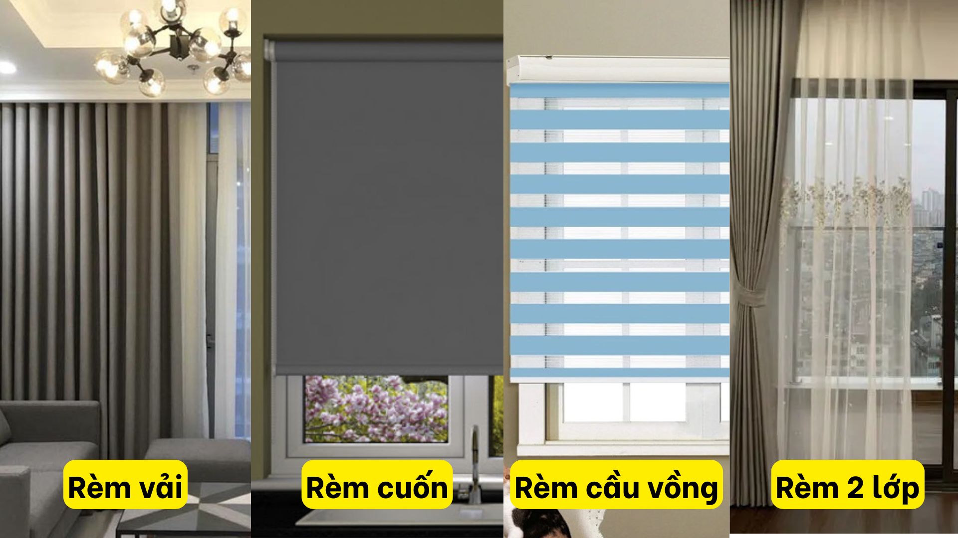 Các loại rèm cửa tự động phổ biến