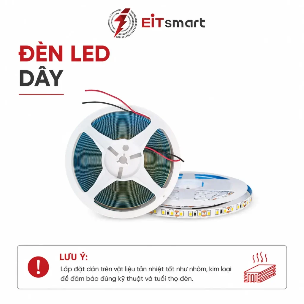 Cuộn đèn LED dây dùng cho combo 1 Đèn LED cầu thang cảm biến