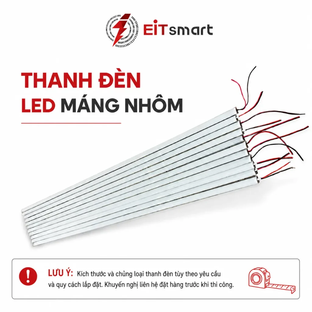 Thanh đèn LED máng nhôm dùng lắp đặt bậc thang với dây nối sẵn