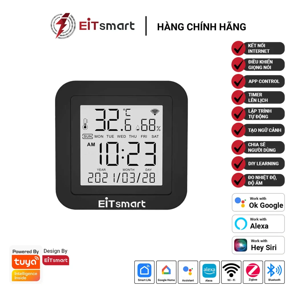 Bộ điều khiển hồng ngoại thông minh đo nhiệt độ độ ẩm có màn hình EIR7031W EITsmart