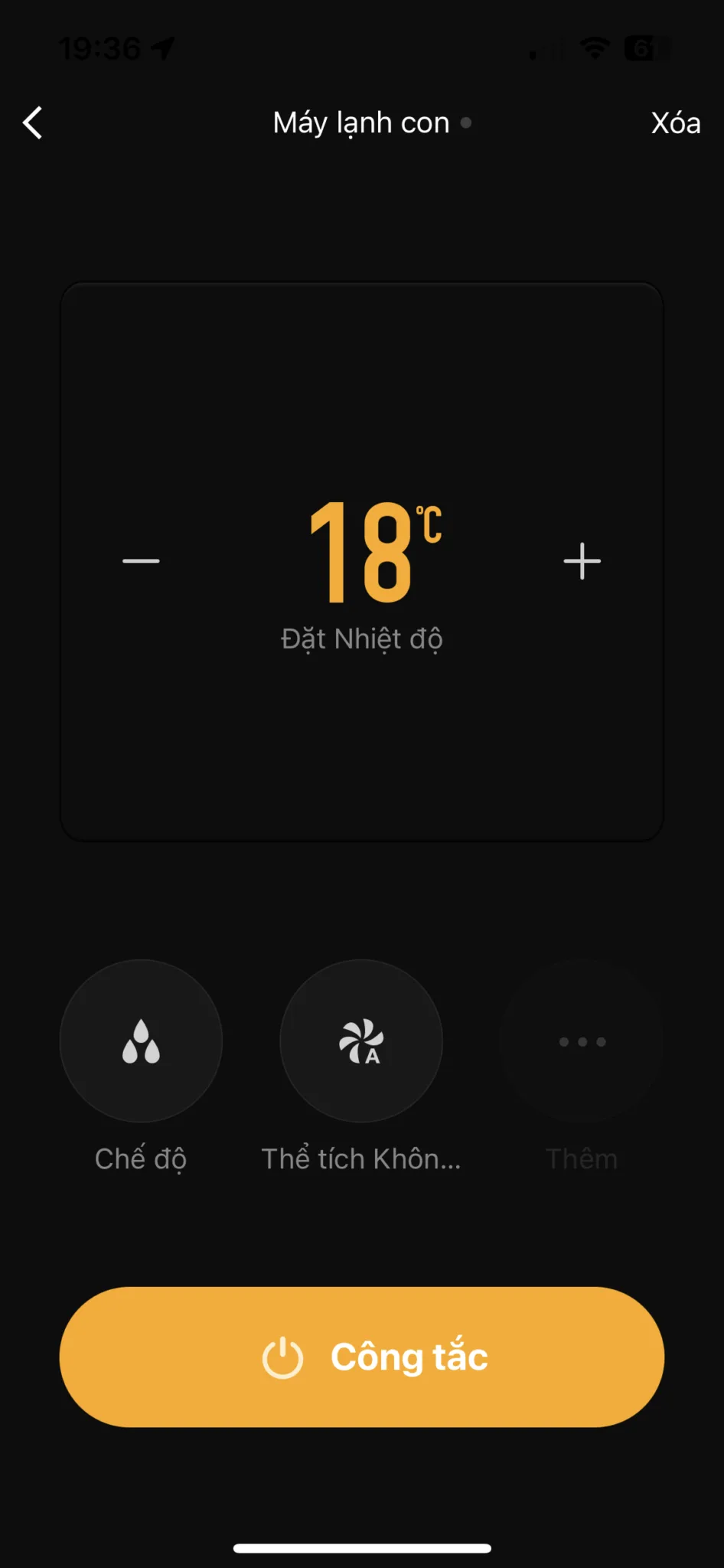 Giao diện app điều khiển cảm biến