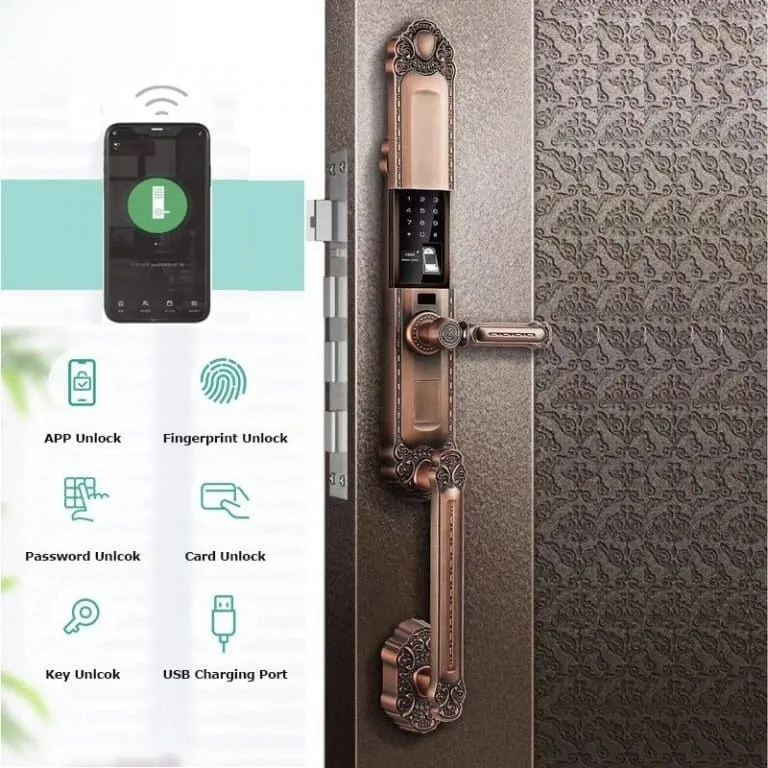 Khóa cửa vân tay cơ điện Tuya ESL003 EITsmart mở khóa thông minh bằng vân tay mật mã thẻ từ app