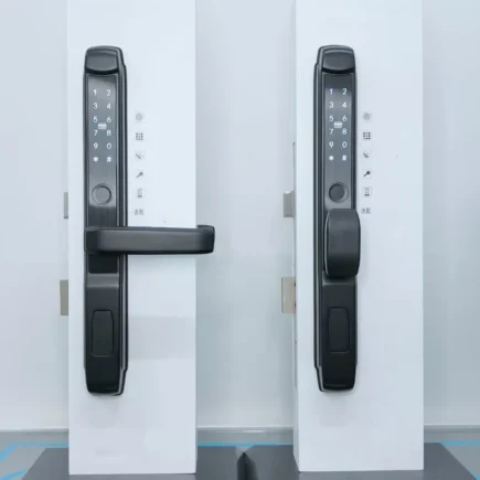 Khóa vân tay điện tử EITsmart cửa nhôm HTS ESL-X3, khóa cửa thông minh tích hợp sinh trắc học.