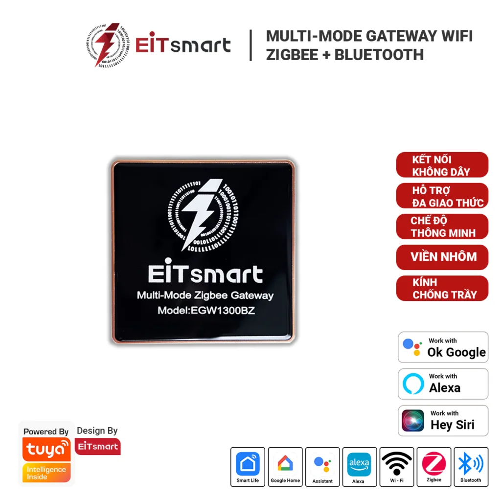 Bộ điều khiển trung tâm Zigbee Gateway EITsmart EGW1300BZ, thiết bị nhà thông minh hỗ trợ WiFi Zigbee Bluetooth Mesh đa phương thức
