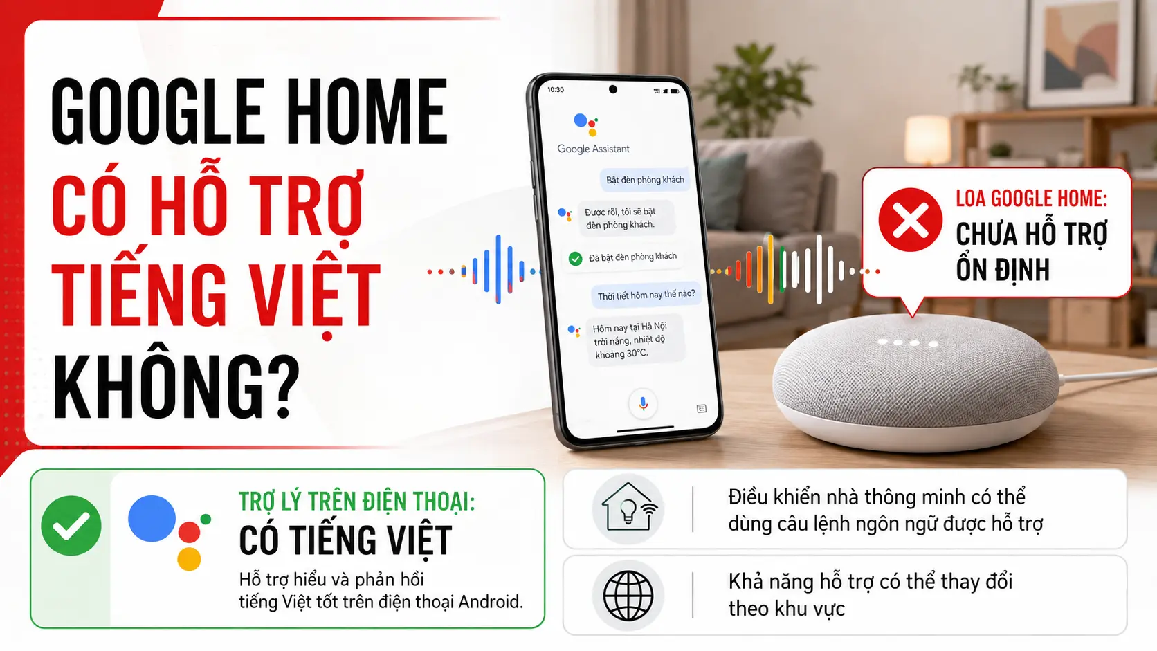 Google Home có hỗ trợ tiếng việt không