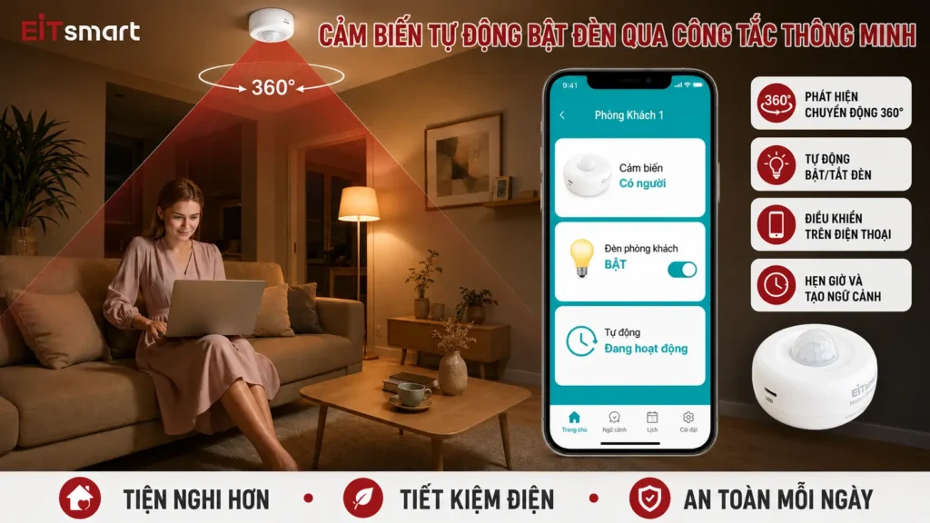 Điều khiển công tắc thông minh từ xa bằng điện thoại
