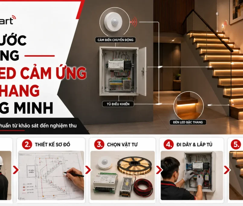 các bước thi công led câu thang thông minh