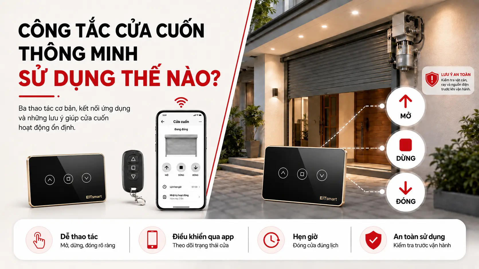 công tắc của cuốn thông minh sử dụng thế nào