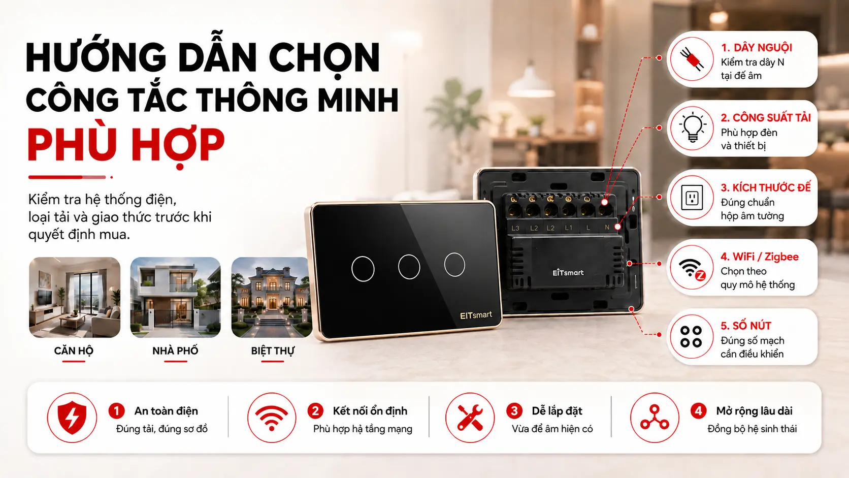 hướng dẩn chọn công tắc thông minh phù hợp