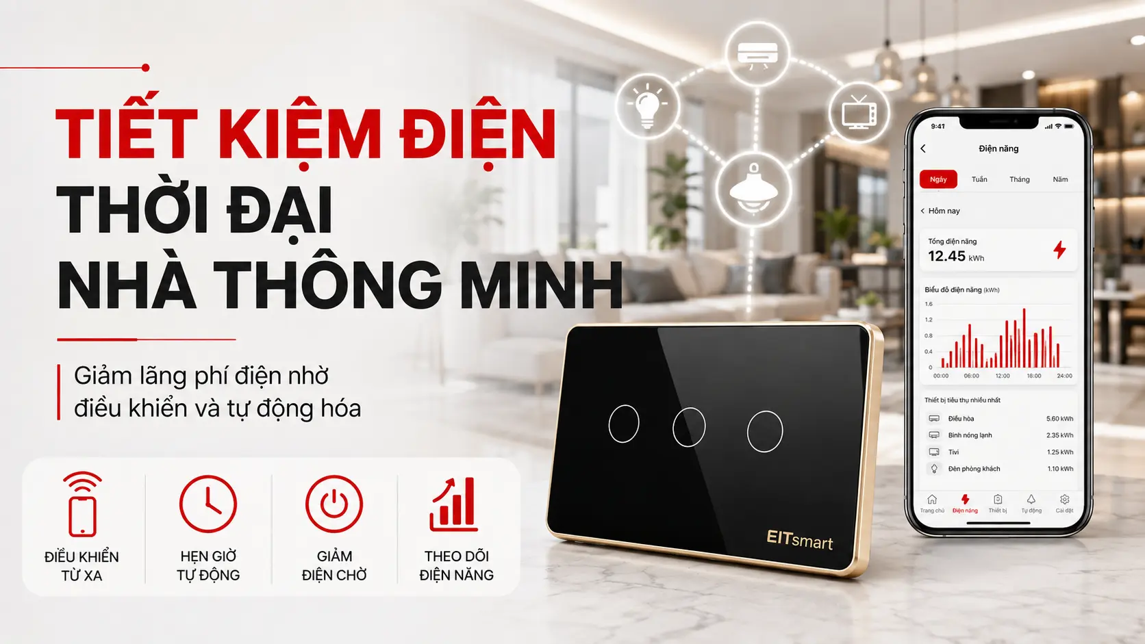 tiết kiệm điện thời đại nhà thông minh