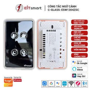 Công tắc ngữ cảnh cảm ứng thông minh Zigbee 4 nút ngữ cảnh cao cấp, điều khiển từ xa qua điện thoại, mặt kính lõm cường lực chống trầy, viền nhôm - Hình 7