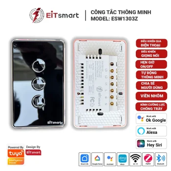 Công tắc cảm ứng thông minh Zigbee 3 nút cao cấp, điều khiển từ xa qua điện thoại, mặt kính lõm cường lực chống trầy, viền nhôm - Hình 7